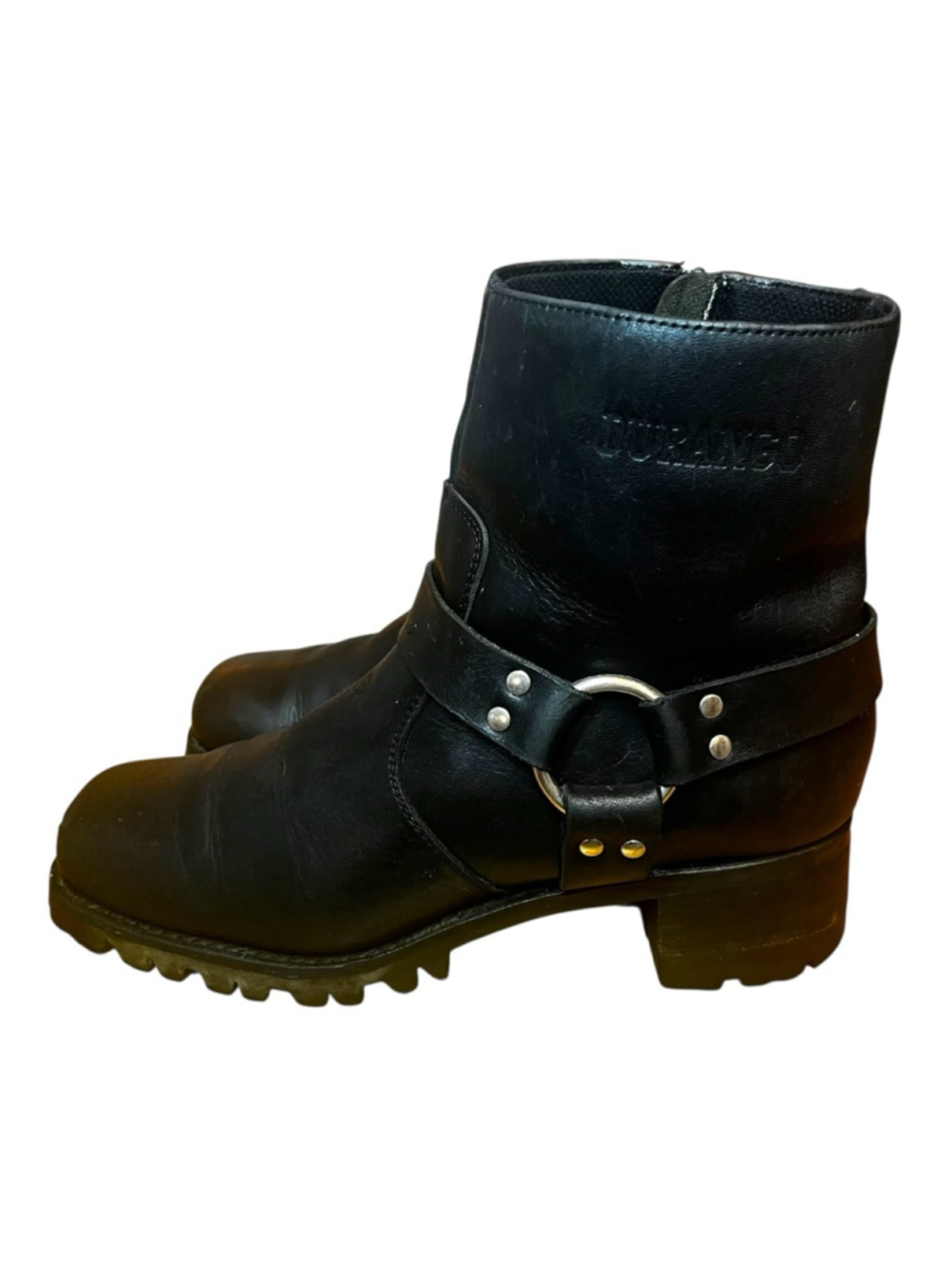 Women's Durango Black Leather Harness Engineer Moto Boots, 8